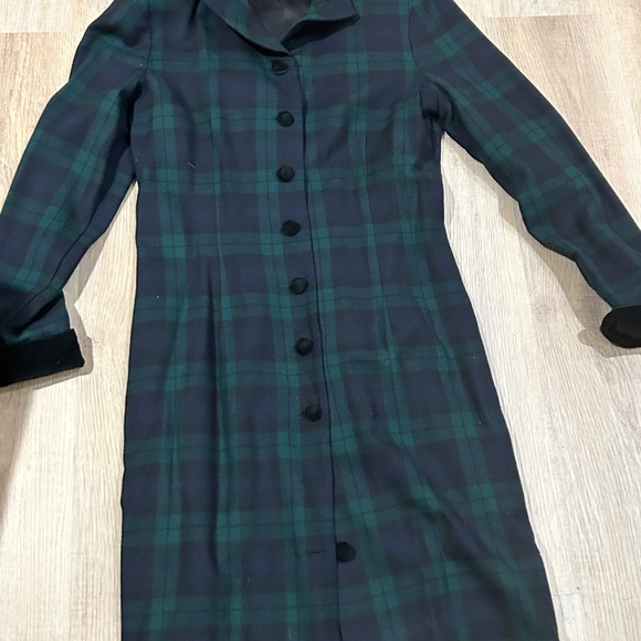 Brooks Brothers Dress Green Blue Plaid Wool - Classic w/below the knee boots - Picture 4 of 5